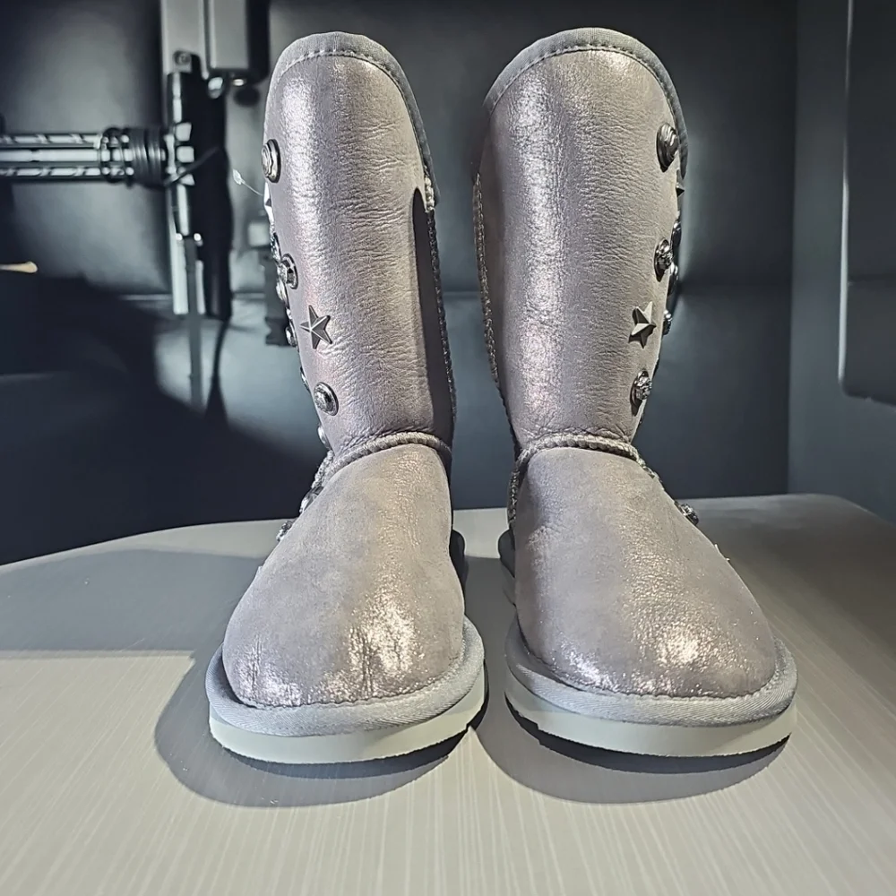 Australia Luxe Collective ANGEL Short Boots Women 6M Gray/Silver NEW Without Tag